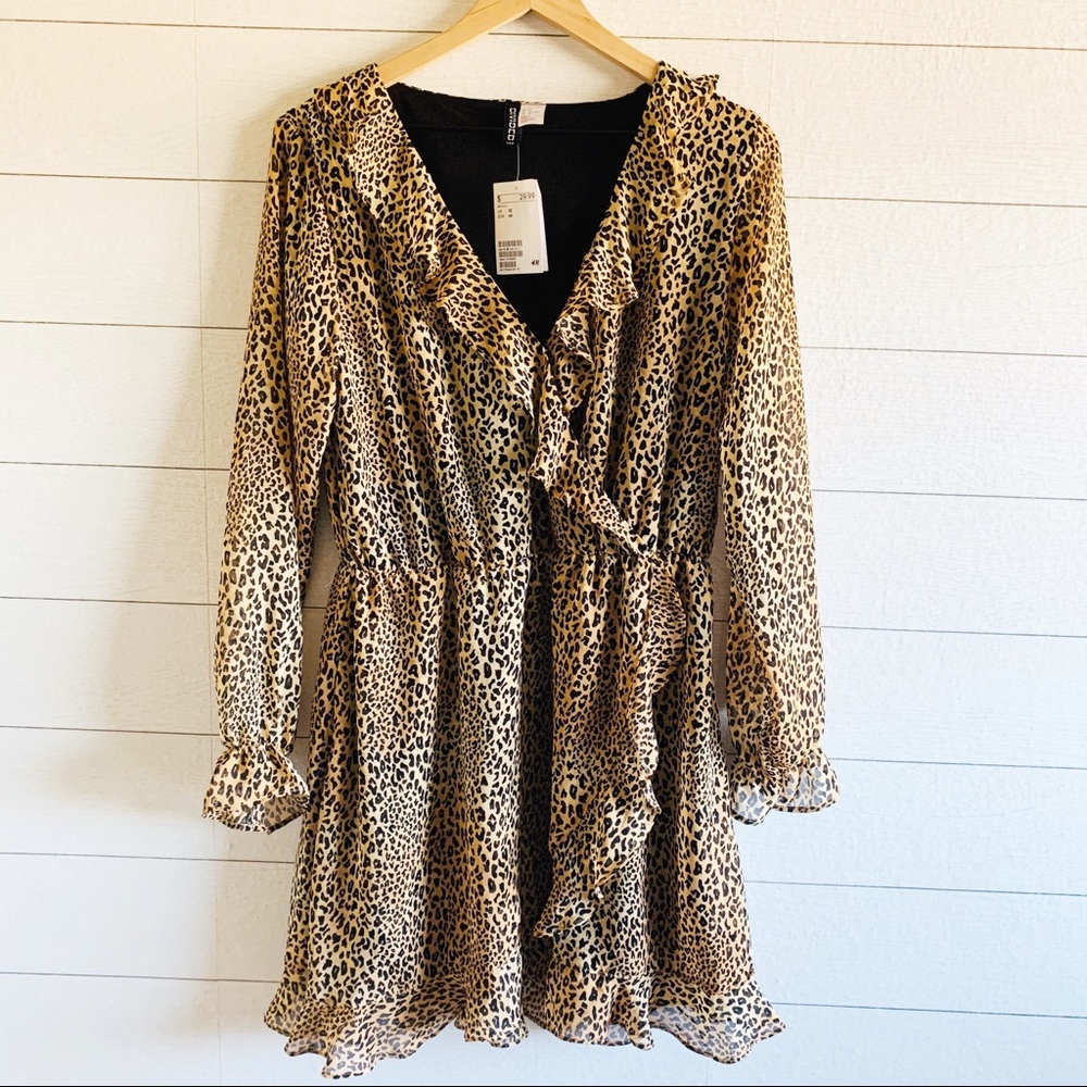 H&M divided leopard print dress